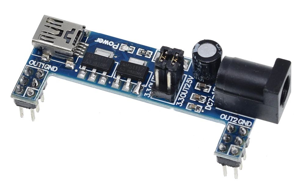 Breadboard Voeding module 3.3V 5.0V USB-mini Power plug blauw